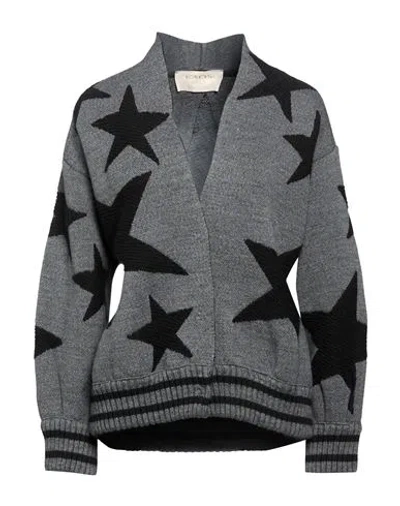 Kaos Jeans Woman Cardigan Grey Size S Acrylic, Wool, Viscose, Alpaca Wool In Metallic