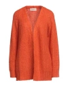 Kaos Jeans Woman Cardigan Orange Size M Acrylic, Mohair Wool, Polyamide In Orange