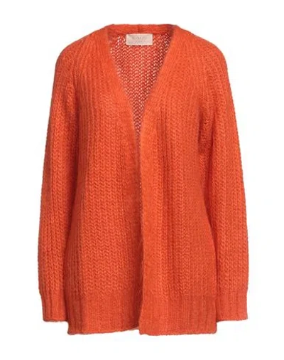 Kaos Jeans Woman Cardigan Orange Size M Acrylic, Mohair Wool, Polyamide