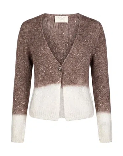 Kaos Jeans Woman Cardigan Taupe Size Xs Polyamide, Acrylic, Polyester, Mohair Wool, Wool