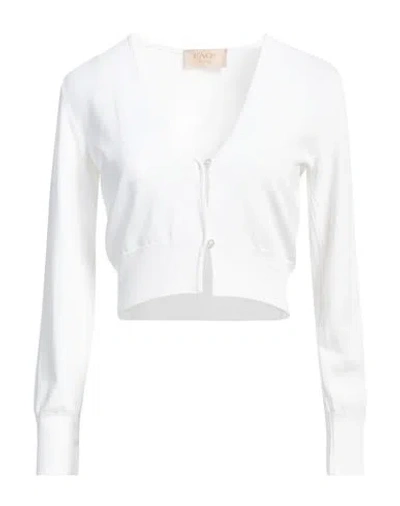 Kaos Jeans Woman Cardigan White Size L Viscose, Polyamide In White