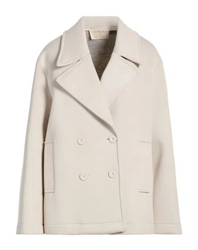 Kaos Jeans Woman Coat Beige Size 10 Viscose, Elastane, Polyurethane In Neutral