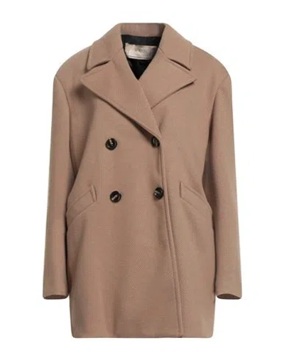 Kaos Jeans Woman Coat Camel Size 6 Polyester In Sand