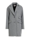 Kaos Jeans Woman Coat Grey Size 4 Polyester In Gray