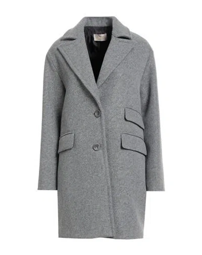 Kaos Jeans Woman Coat Grey Size 4 Polyester In Gray