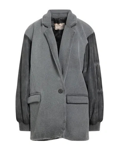 Kaos Jeans Woman Coat Grey Size M Polyester In Gray
