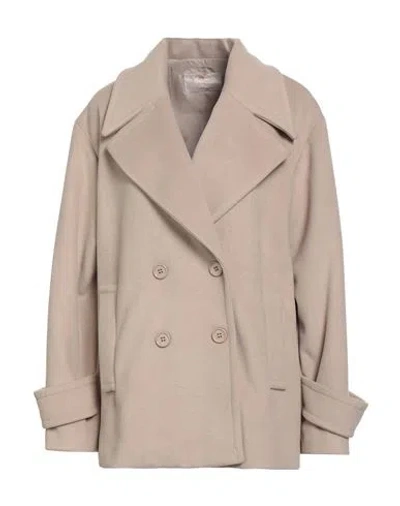 Kaos Jeans Woman Coat Ivory Size 10 Polyester, Viscose, Elastane In White