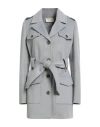 Kaos Jeans Woman Coat Light Grey Size 8 Polyester, Viscose In Gray