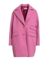 Kaos Jeans Woman Coat Magenta Size 4 Polyester In Pink