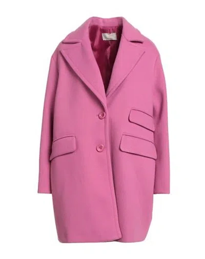 Kaos Jeans Woman Coat Magenta Size 4 Polyester In Pink