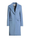 Kaos Jeans Woman Coat Pastel Blue Size 10 Polyester, Viscose, Elastane