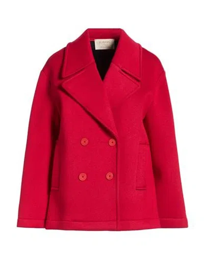 Kaos Jeans Woman Coat Red Size 8 Viscose, Elastane, Polyurethane