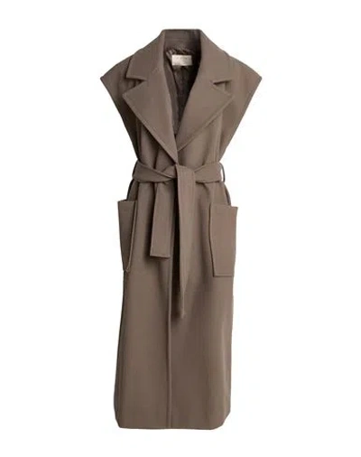 Kaos Jeans Woman Coat Taupe Size 6 Polyester In Brown