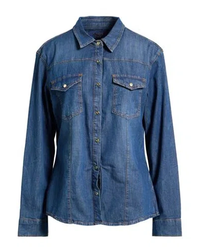 Kaos Jeans Woman Denim Shirt Blue Size 10 Cotton, Elastane