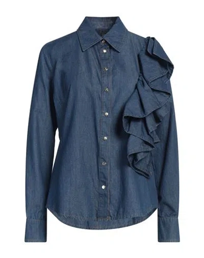 Kaos Jeans Woman Denim Shirt Blue Size 6 Cotton