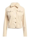 Kaos Jeans Woman Jacket Beige Size 8 Cotton, Elastane In Beige