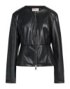 Kaos Jeans Woman Jacket Black Size 10 Polyester, Polyurethane In Black
