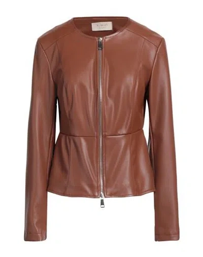 Kaos Jeans Woman Jacket Brown Size 10 Polyester, Polyurethane