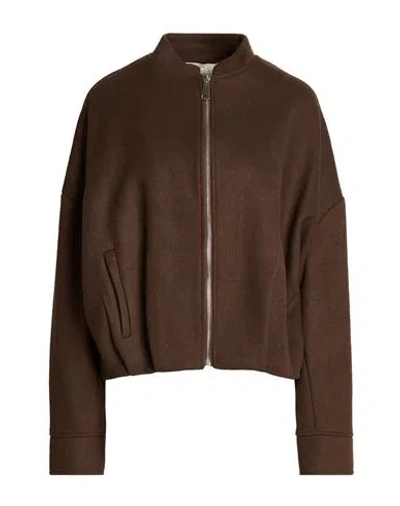 Kaos Jeans Woman Jacket Brown Size 8 Polyester, Viscose