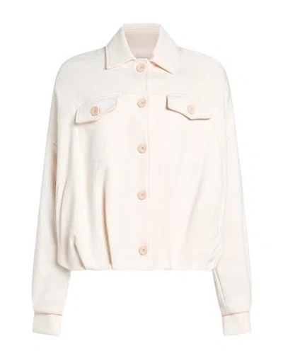 Kaos Jeans Woman Jacket Cream Size S Cotton, Polyester In Neutral