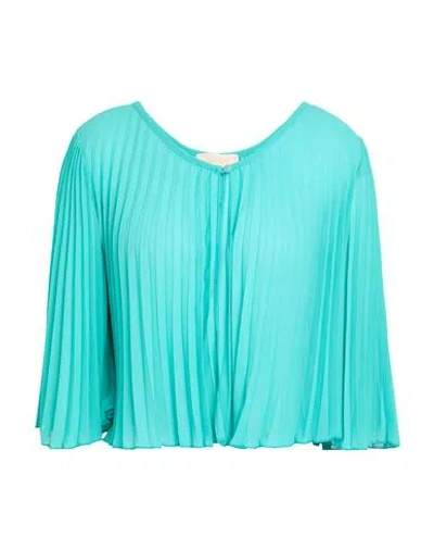 Kaos Jeans Woman Jacket Turquoise Size 10 Polyester In Blue