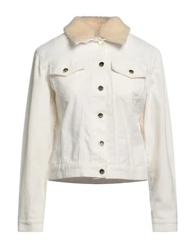 Kaos Jeans Woman Jacket White Size 8 Cotton, Elastane