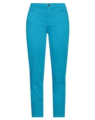 Kaos Jeans Woman Jeans Azure Size 28 Cotton, Tencel, Polyester, Elastane In Blue