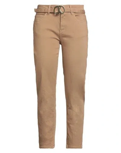 Kaos Jeans Woman Jeans Camel Size 31 Cotton, Polyester, Elastane In Neutral