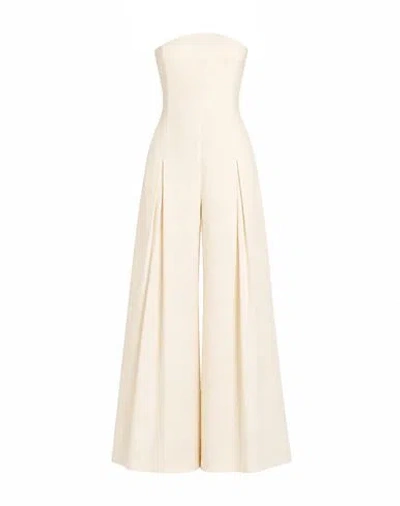 Kaos Jeans Woman Jumpsuit Ivory Size 6 Viscose, Linen In White