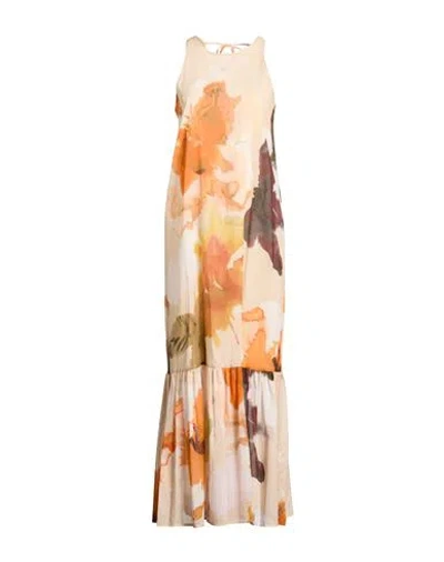 Kaos Jeans Woman Maxi Dress Beige Size 10 Cotton In Multi