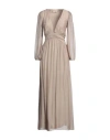 Kaos Jeans Woman Maxi Dress Beige Size 6 Viscose, Silk