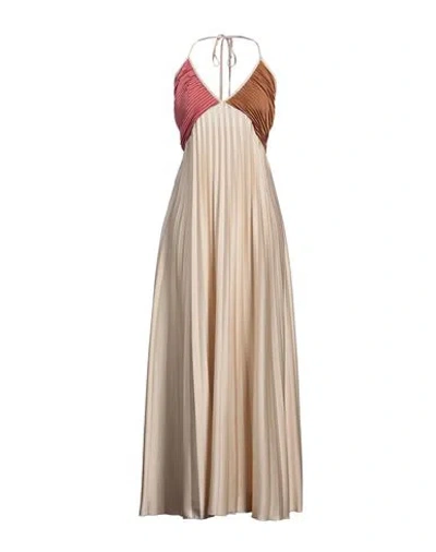 Kaos Jeans Woman Maxi Dress Beige Size 6 Polyester