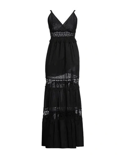 Kaos Jeans Woman Maxi Dress Black Size 10 Cotton, Polyester