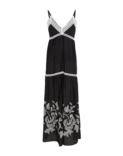 Kaos Jeans Woman Maxi Dress Black Size 10 Cotton, Polyester