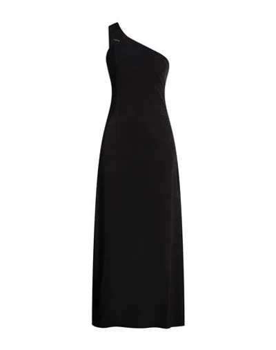 Kaos Jeans Woman Maxi Dress Black Size 10 Cotton, Polyester, Polyamide, Metallic Polyester, Elastane