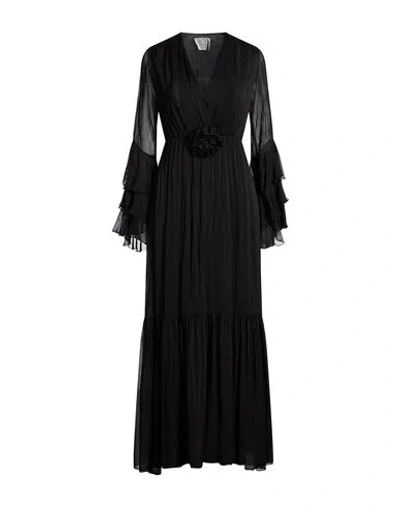 Kaos Jeans Woman Maxi Dress Black Size 10 Viscose, Silk