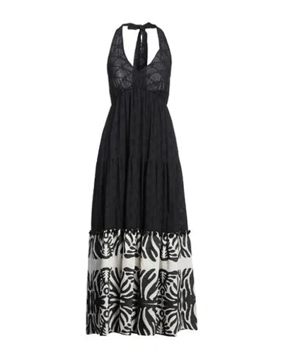 Kaos Jeans Woman Maxi Dress Black Size 4 Cotton