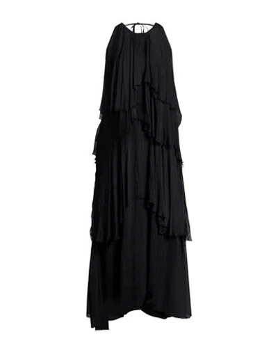 Kaos Jeans Woman Maxi Dress Black Size 6 Viscose, Silk