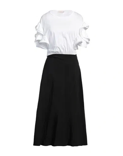 Kaos Jeans Woman Maxi Dress Black Size 6 Viscose, Linen