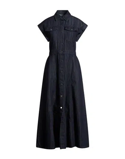 Kaos Jeans Woman Maxi Dress Blue Size 6 Cotton In Black