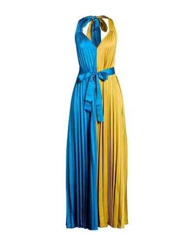 Kaos Jeans Woman Maxi Dress Blue Size 6 Polyester In Multi