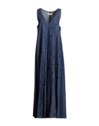 Kaos Jeans Woman Maxi Dress Blue Size 8 Cotton, Polyester