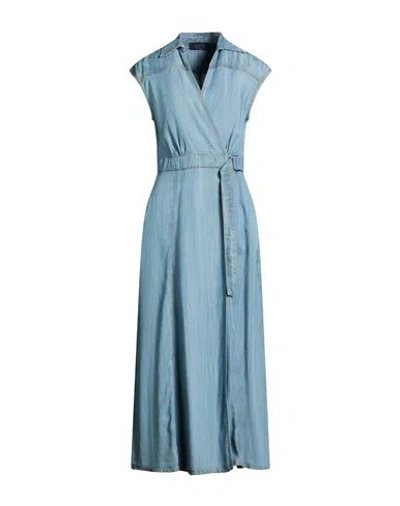 Kaos Jeans Woman Maxi Dress Blue Size 8 Lyocell
