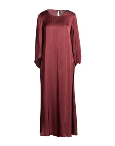Kaos Jeans Woman Maxi Dress Burgundy Size 10 Viscose In Red
