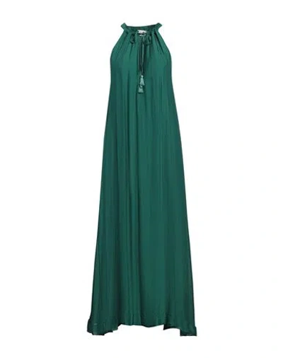 Kaos Jeans Woman Maxi Dress Emerald Green Size 6 Viscose, Silk