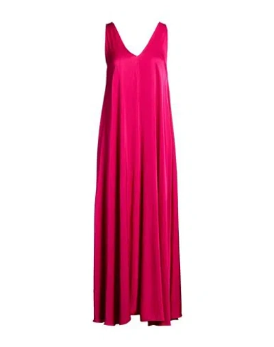 Kaos Jeans Woman Maxi Dress Fuchsia Size 8 Viscose In Pink