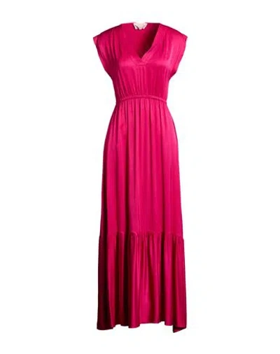 Kaos Jeans Woman Maxi Dress Fuchsia Size 8 Viscose In Red