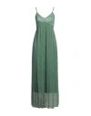 Kaos Jeans Woman Maxi Dress Green Size 10 Polyester, Metallic Fiber In Green
