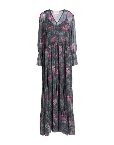 Kaos Jeans Woman Maxi Dress Grey Size 6 Polyester In Gray