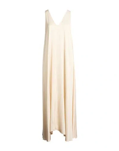 Kaos Jeans Woman Maxi Dress Ivory Size 12 Viscose In White